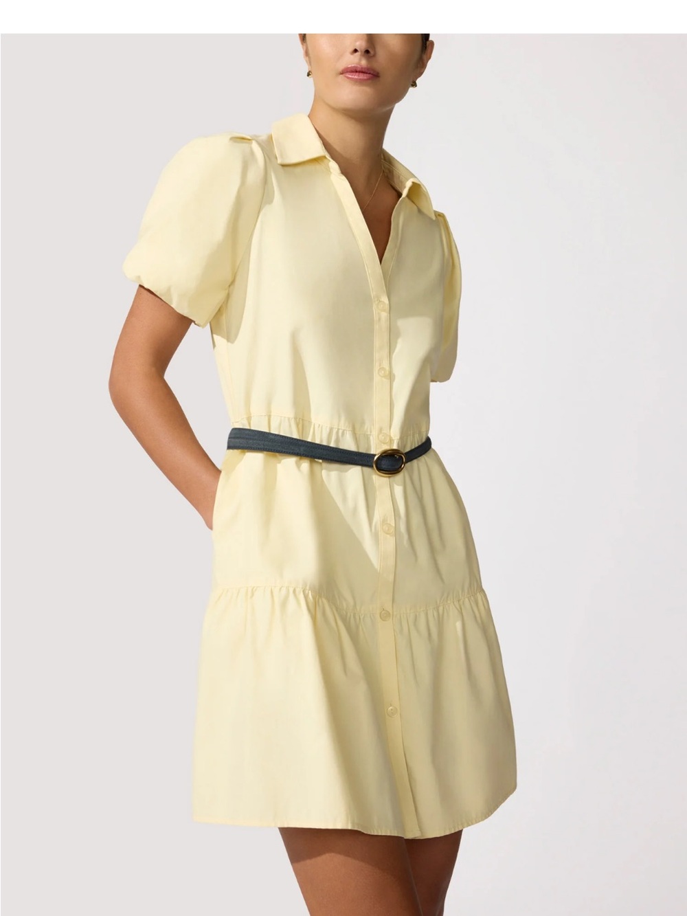 Brochu Walker Havana mini dress pale yellow,L - Picture 3 of 11
